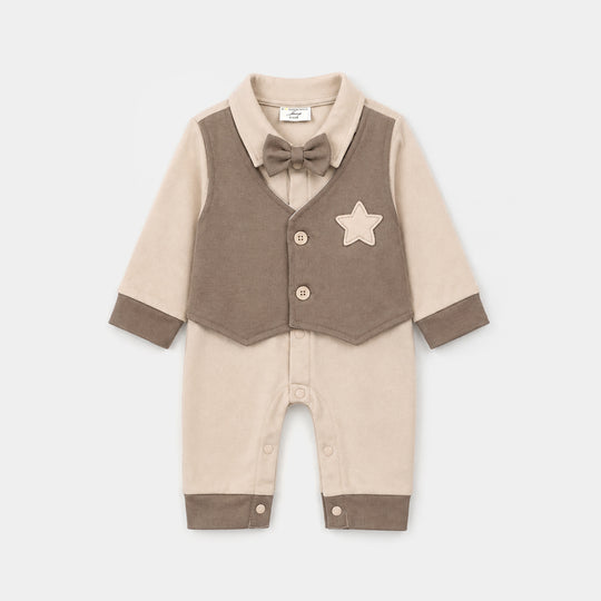 Infant Boys Cotton Interlock Knitted Romper 319 - 016- Brown