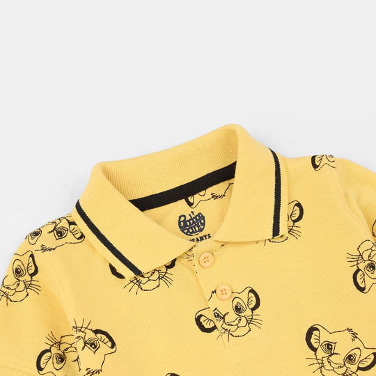 Infant Boys Cotton PK Polo (Lion King) - Yellow