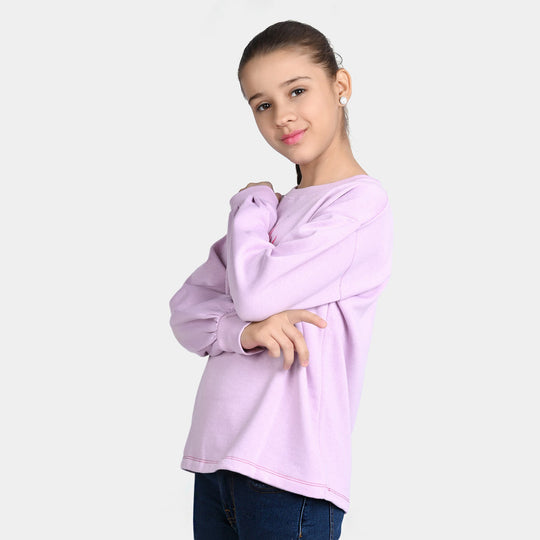 Girls Fleece Sweatshirt Unite- Purple