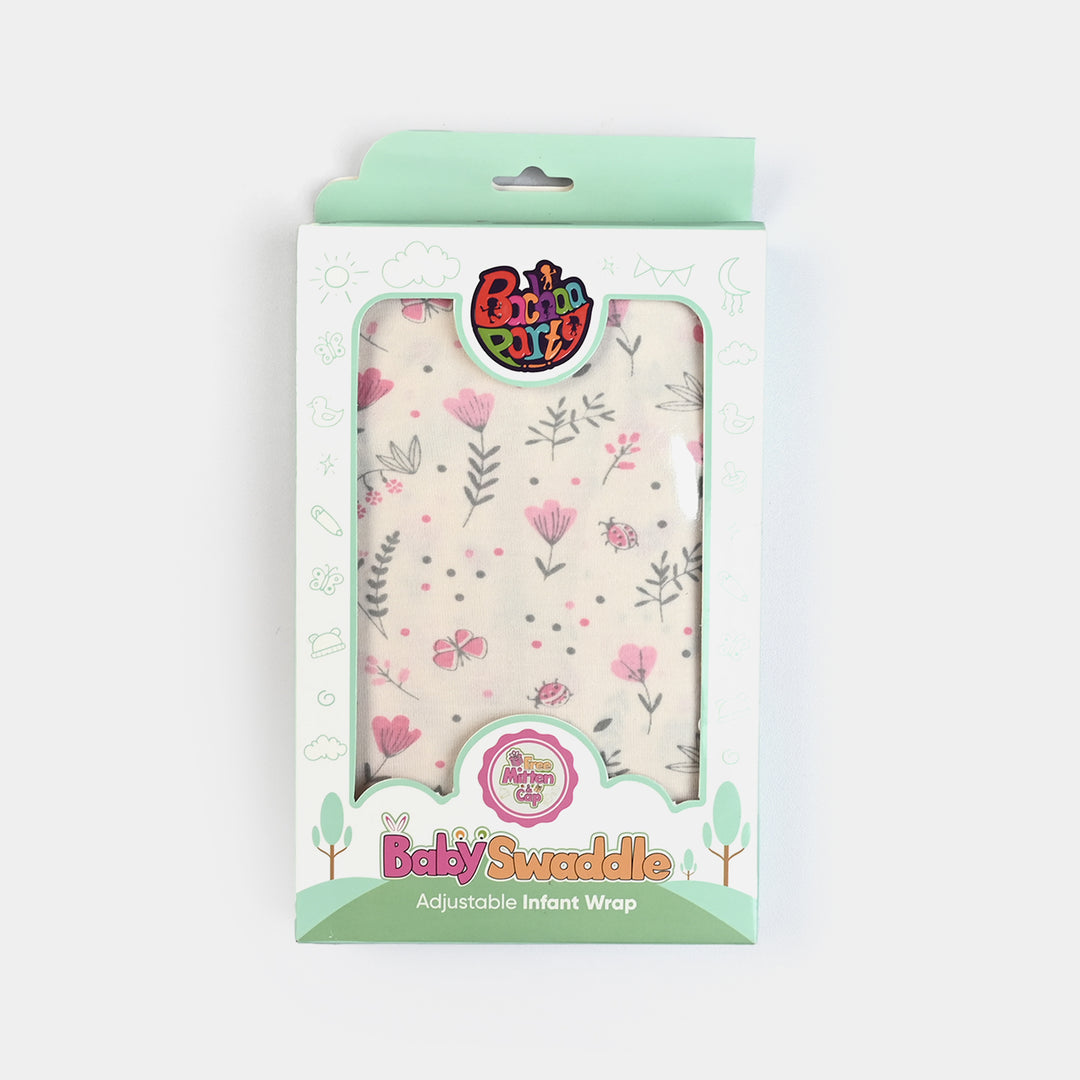 Baby Swaddle with Cap & Mittens Set