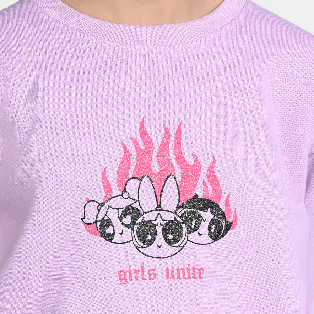 Girls Fleece Sweatshirt Unite- Purple