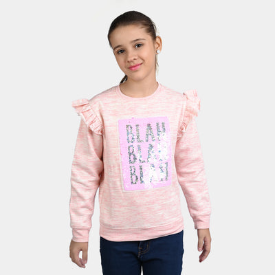 Girl's Fleece Sweatshirt Blah-Pink Mean