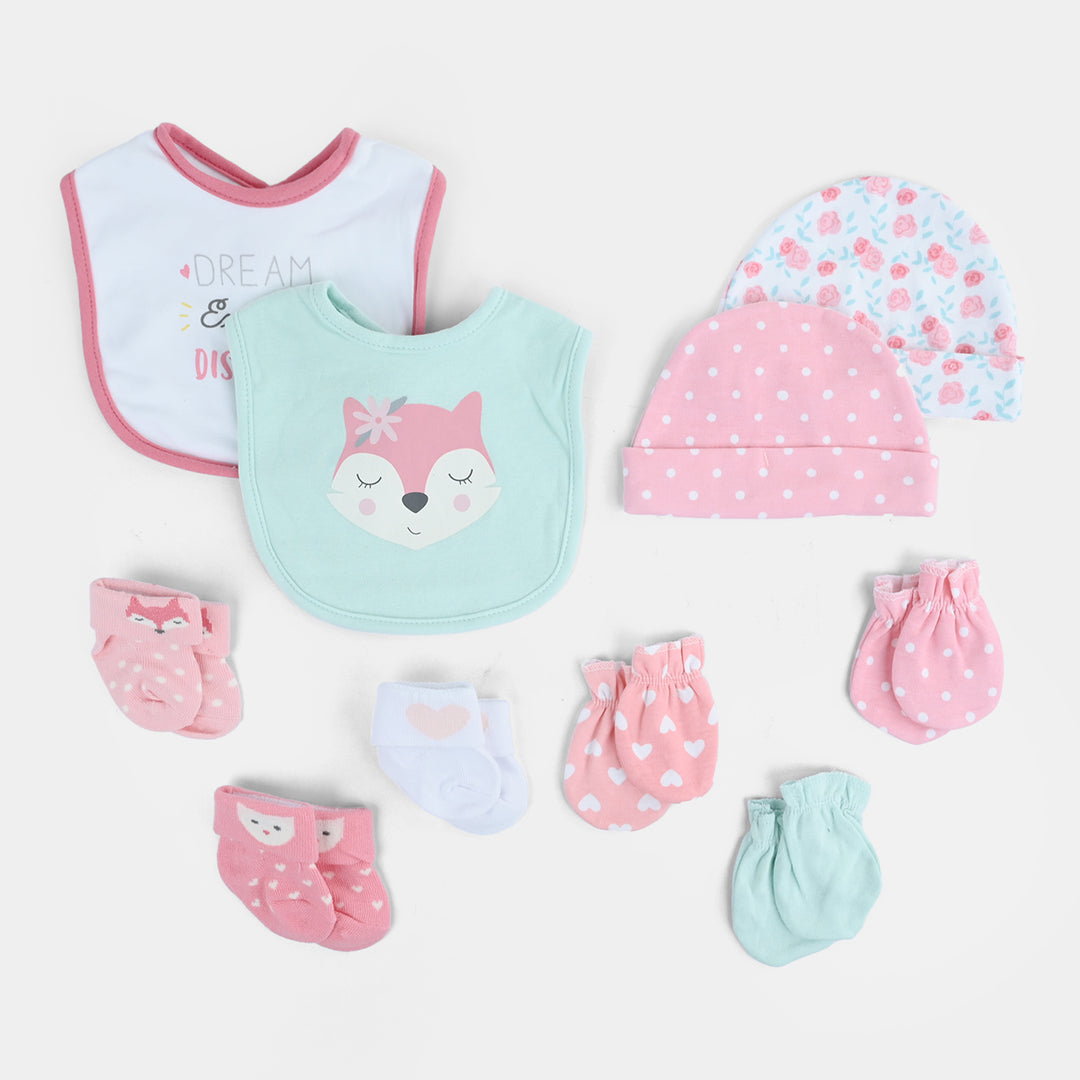 10-Piece Baby Gift Set – Bibs, Socks, Caps & Mittens