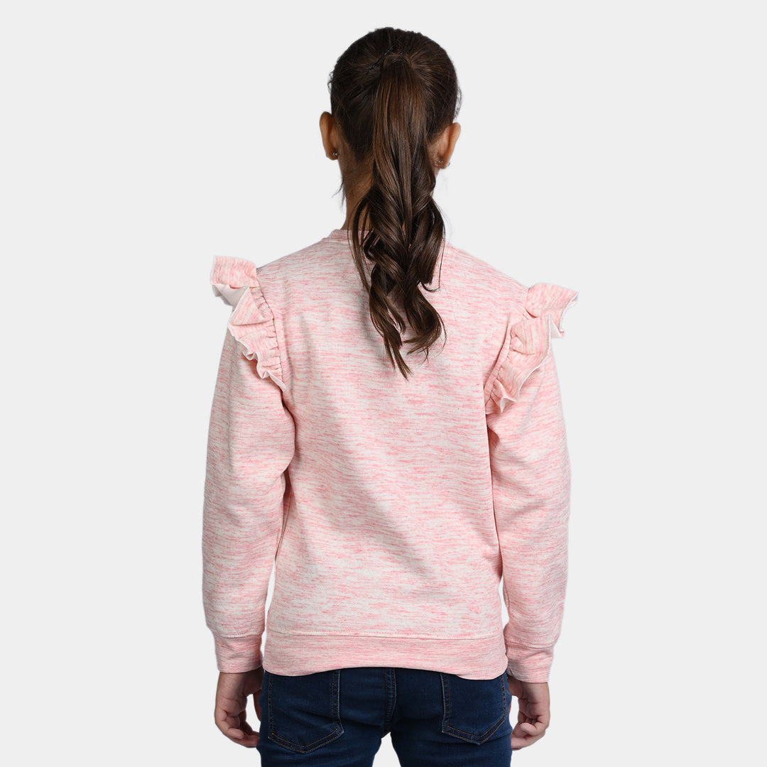 Girl's Fleece Sweatshirt Blah-Pink Mean