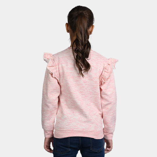 Girl's Fleece Sweatshirt Blah-Pink Mean