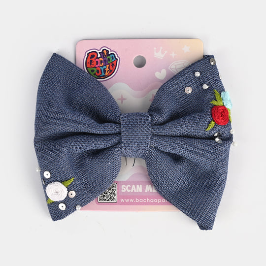 Handmade Embroidered Bow Hair Pin