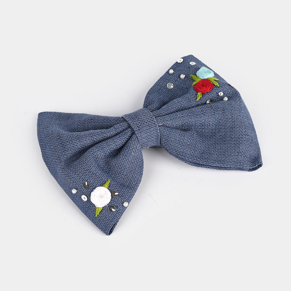 Handmade Embroidered Bow Hair Pin