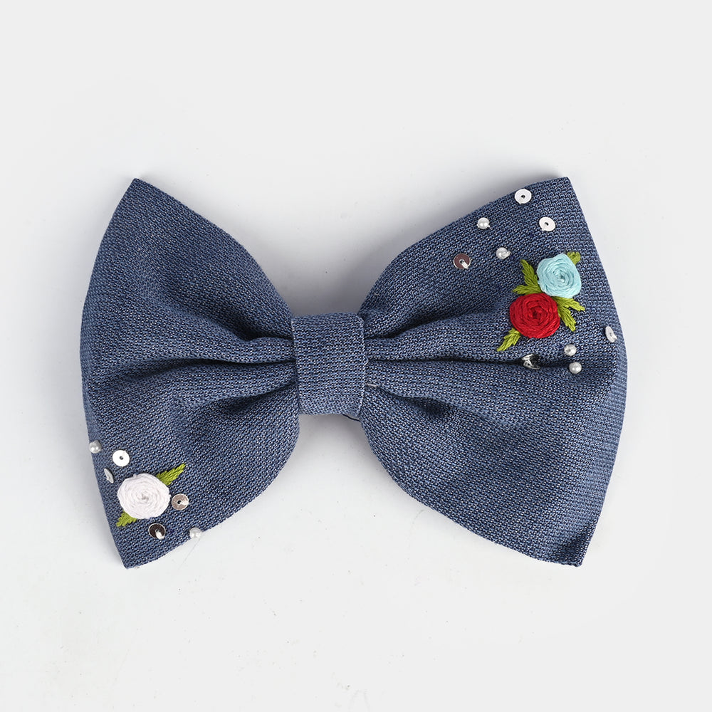 Handmade Embroidered Bow Hair Pin