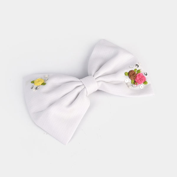Handmade Embroidered Bow Hair Pin