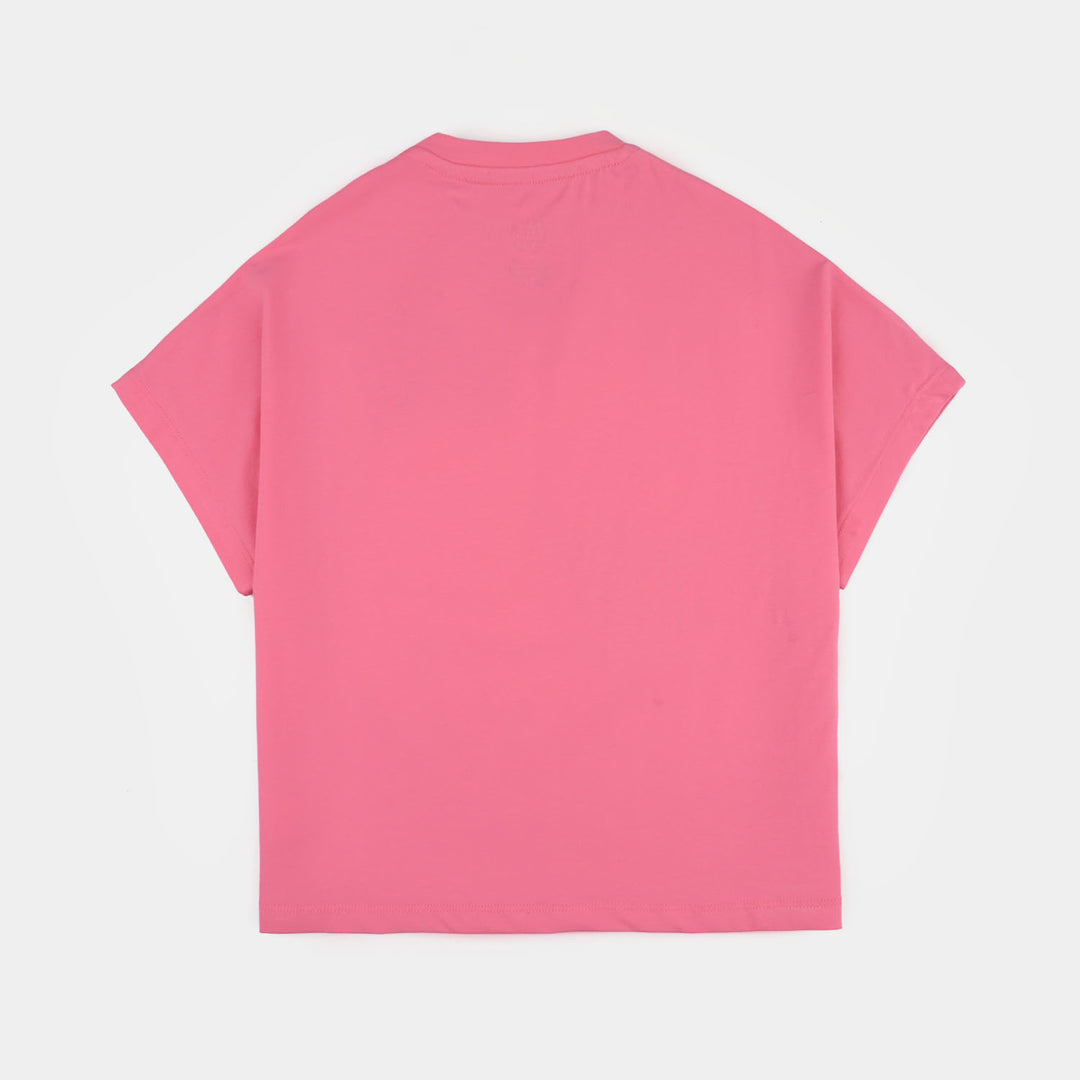 Girls Lycra Jersey T-Shirt (Sunshine) - Pink