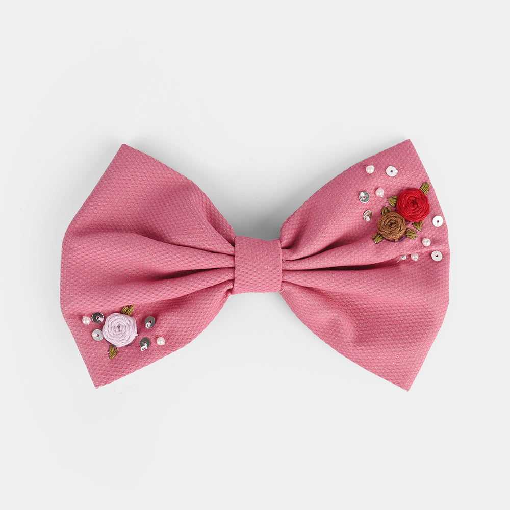 Handmade Embroidered Bow Hair Pin