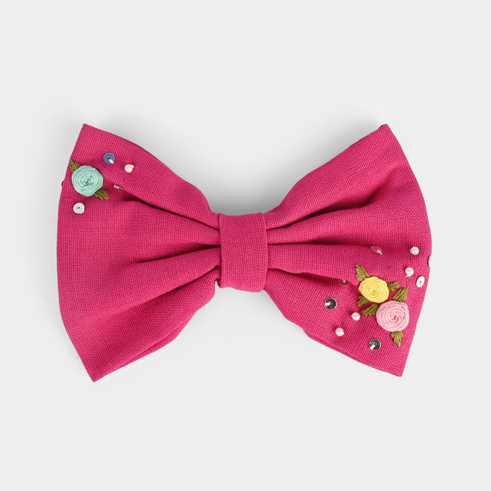 Handmade Embroidered Bow Hair Pin