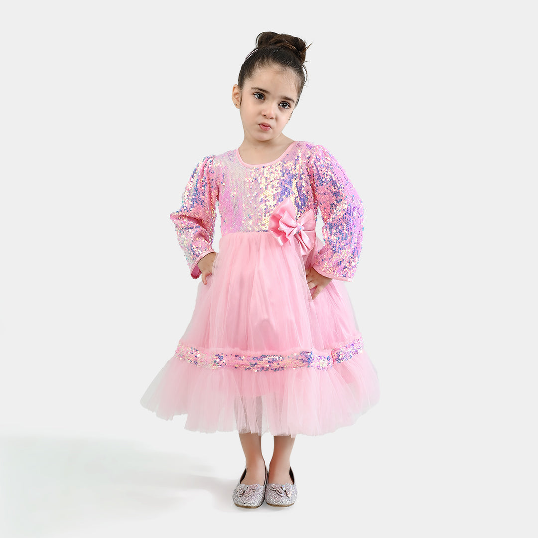 Girls Sequence Fancy Frock-Princess-Light Pink