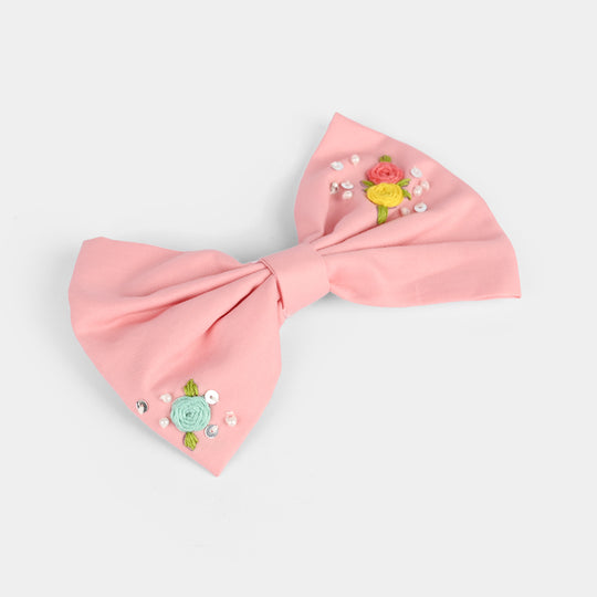 Handmade Embroidered Bow Hair Pin