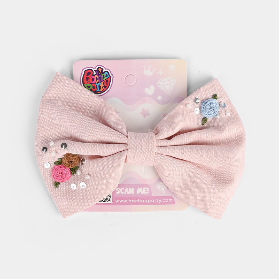 Handmade Embroidered Bow Hair Pin