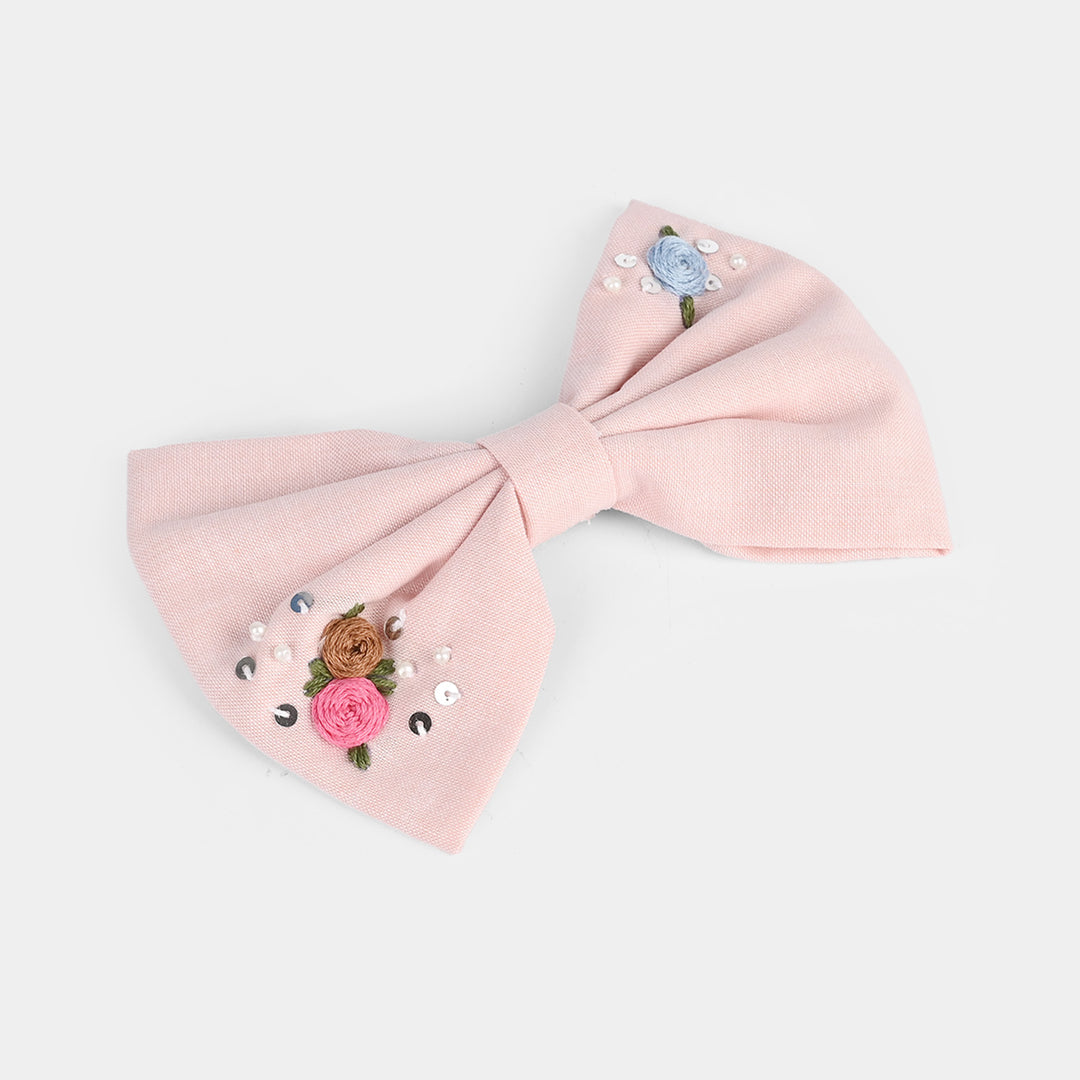Handmade Embroidered Bow Hair Pin