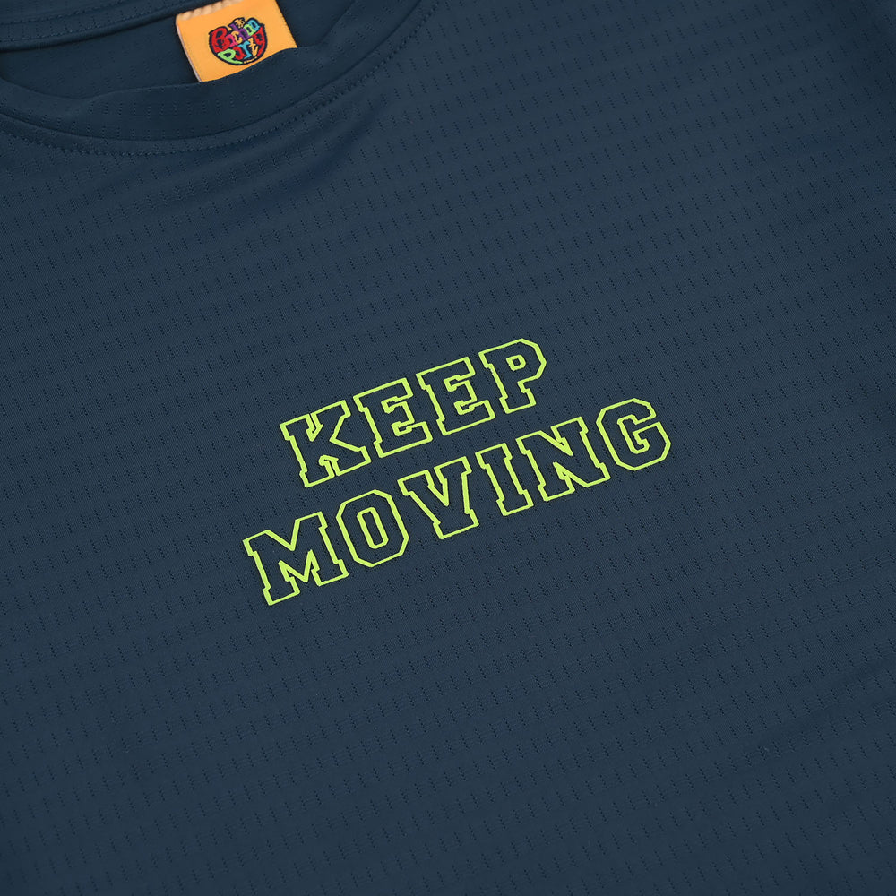 Boys Poly Jersey T-Shirt (Keep Moving) - Blue