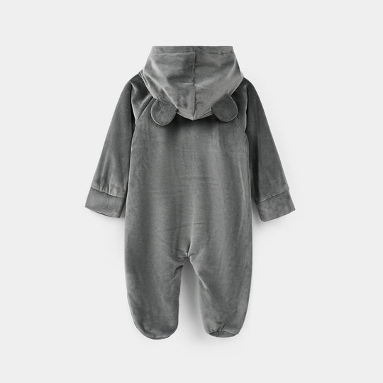 Infant Boys Velour Knitted Romper 319 - 047- Grey