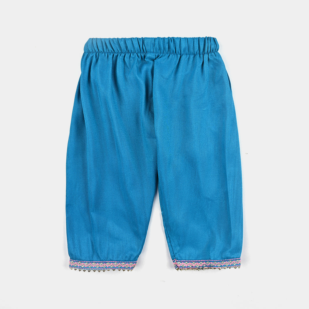 infant Girls Poly Viscose 2Pcs Charming-Teal blue