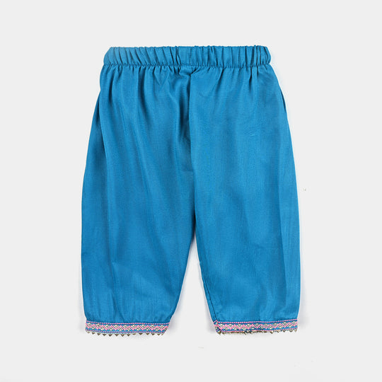 infant Girls Poly Viscose 2Pcs Charming-Teal blue