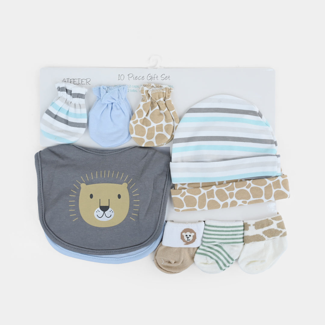 10-Piece Baby Gift Set – Bibs, Socks, Caps & Mittens