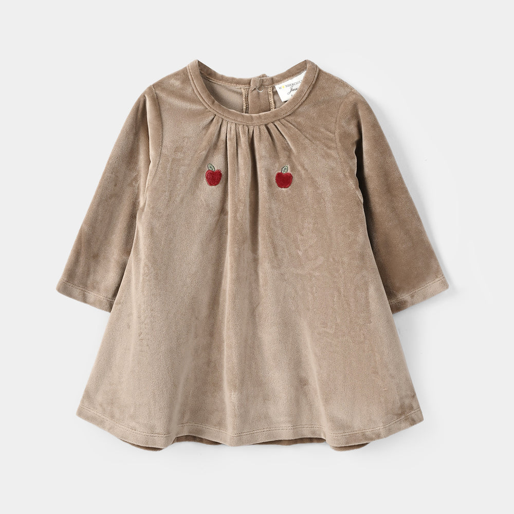 Infant Girls Cotton Interlock Knitted Suit 319 - 096- Brown.White