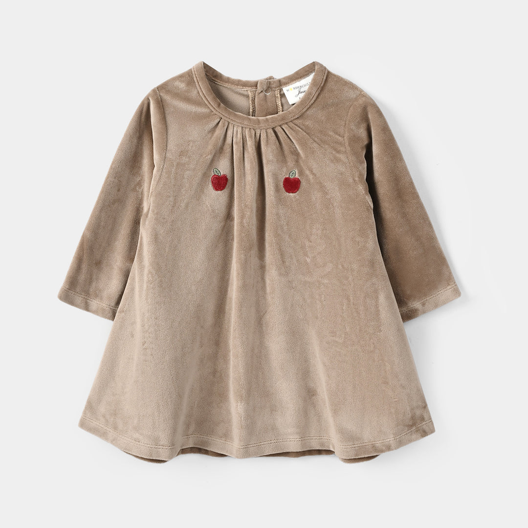Infant Girls Cotton Interlock Knitted Suit 319 - 096- Brown.White