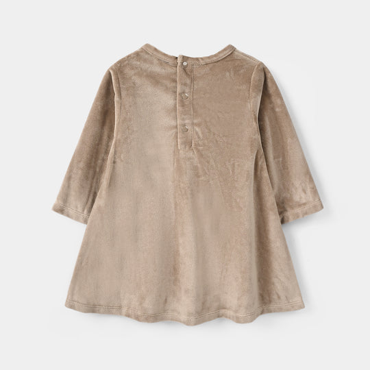 Infant Girls Cotton Interlock Knitted Suit 319 - 096- Brown.White