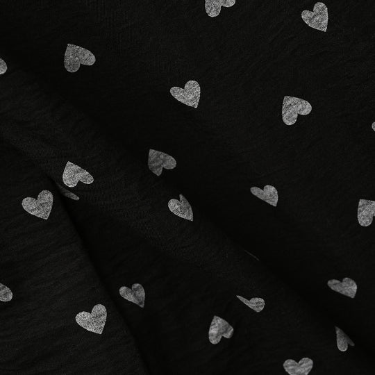 Infant Girls Linen Viscose Nightwear Heart-BLACK