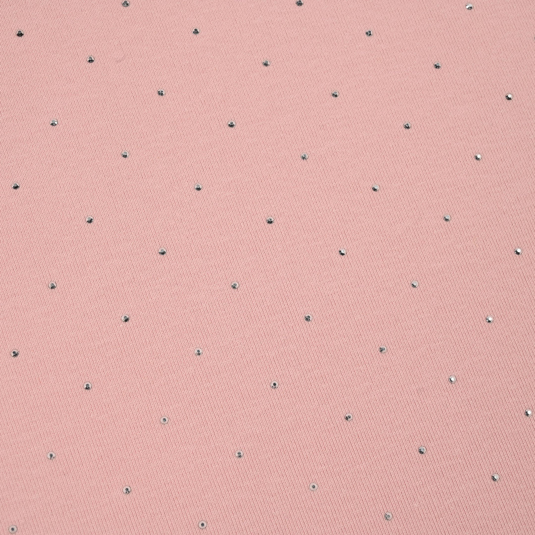 Girls Jersey/Terry T-Shirt (Silver Stud) - Pink