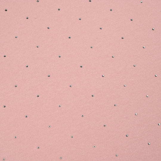 Girls Jersey/Terry T-Shirt (Silver Stud) - Pink