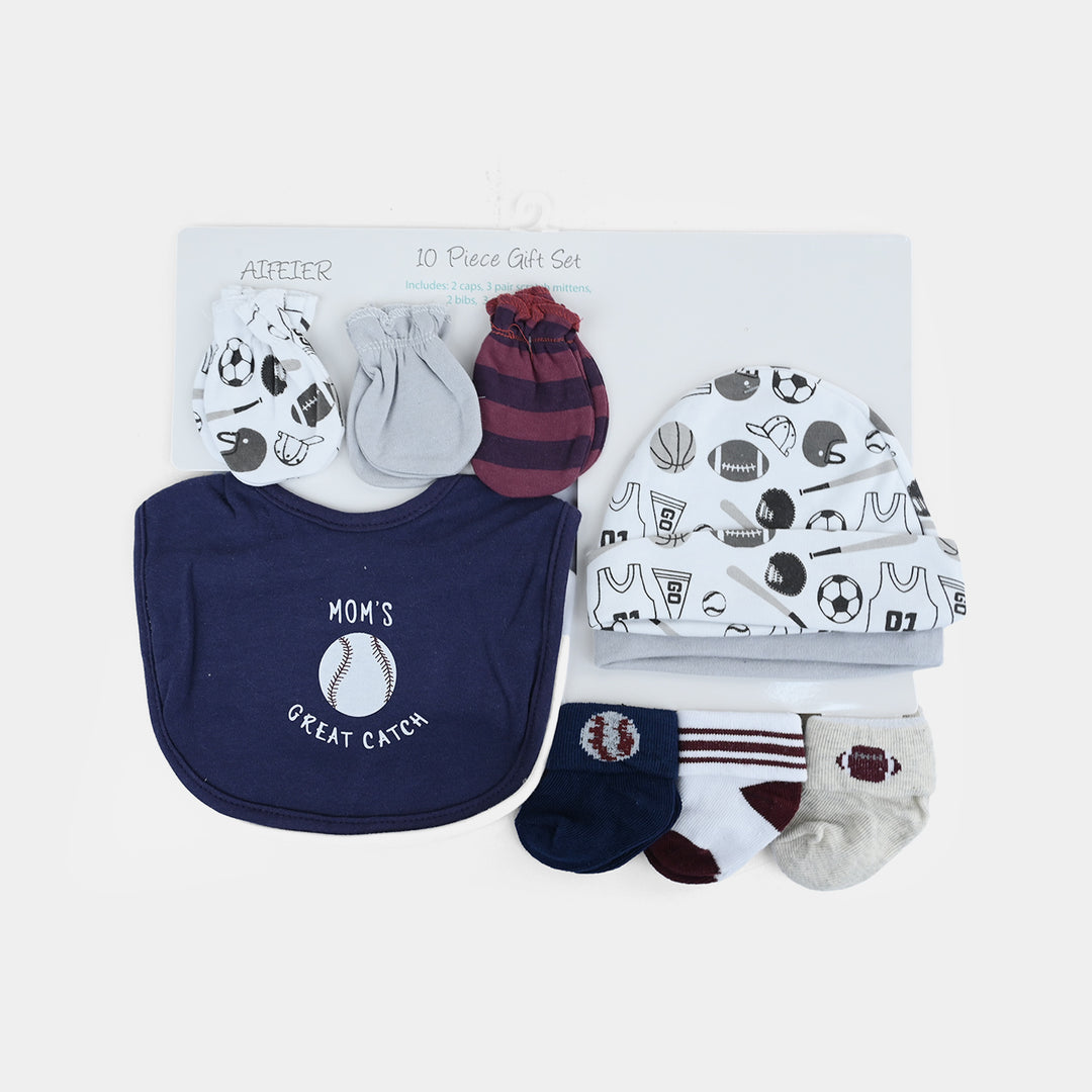 10-Piece Baby Gift Set – Bibs, Socks, Caps & Mittens