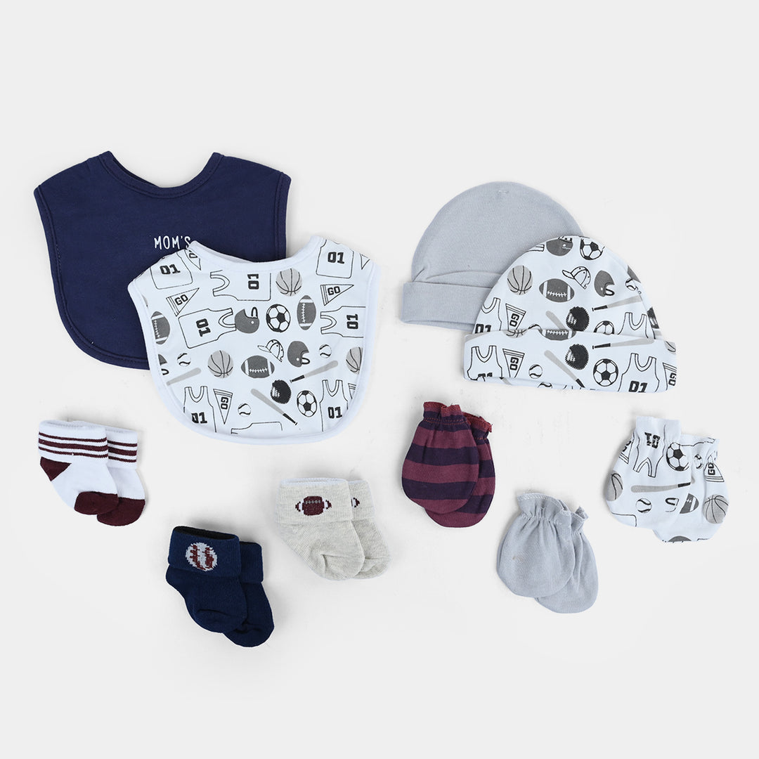 10-Piece Baby Gift Set – Bibs, Socks, Caps & Mittens