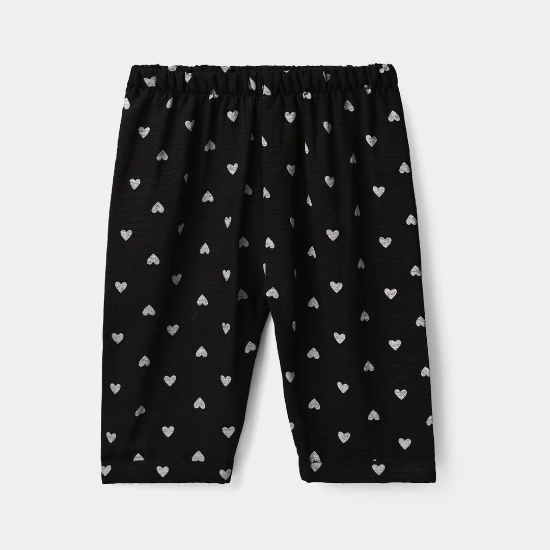 Infant Girls Linen Viscose Nightwear Heart-BLACK
