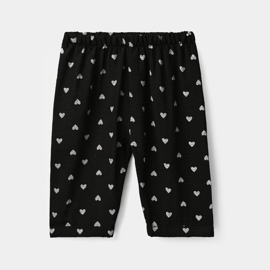 Infant Girls Linen Viscose Nightwear Heart-BLACK