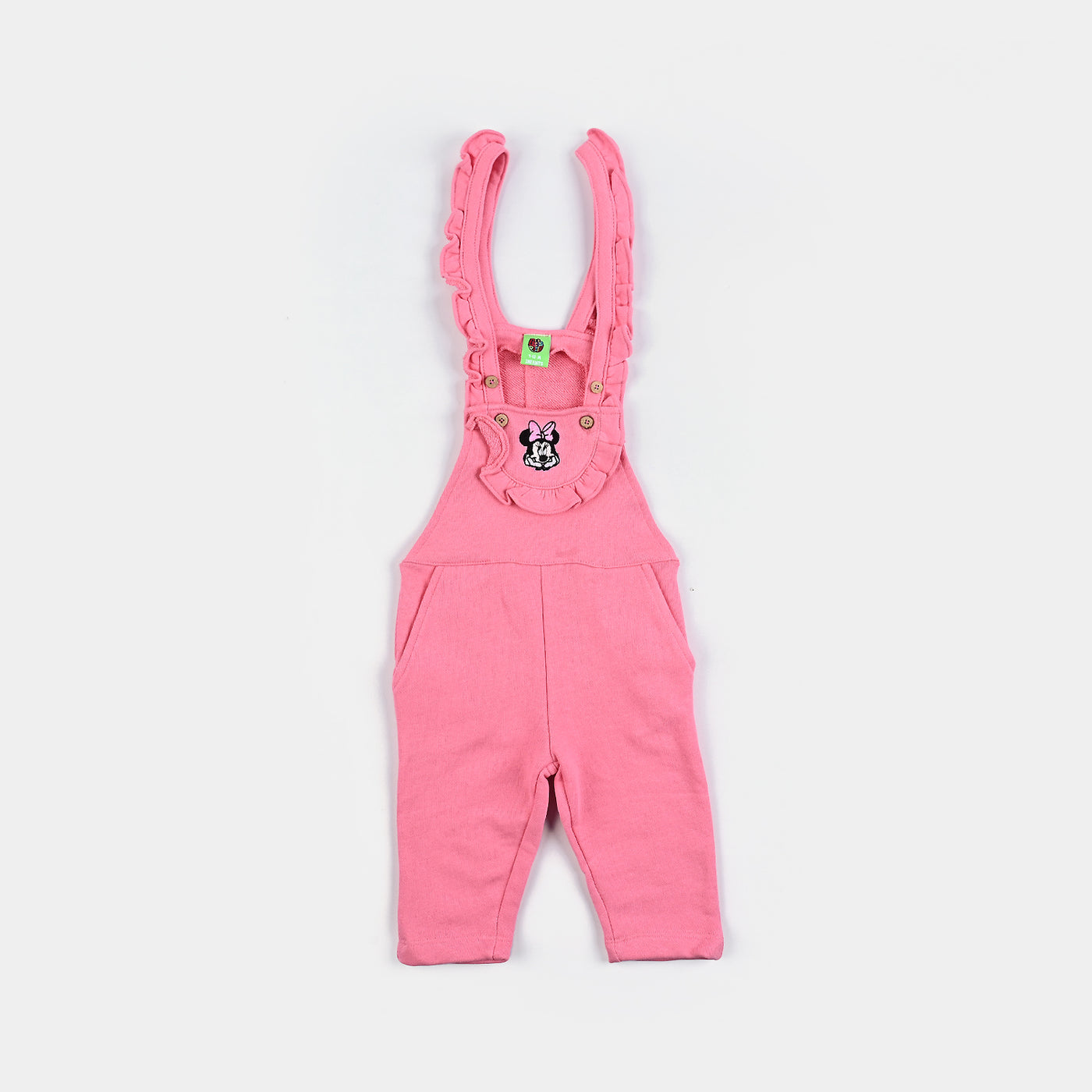 Infant Girls Cotton Terry Dangri-Pink