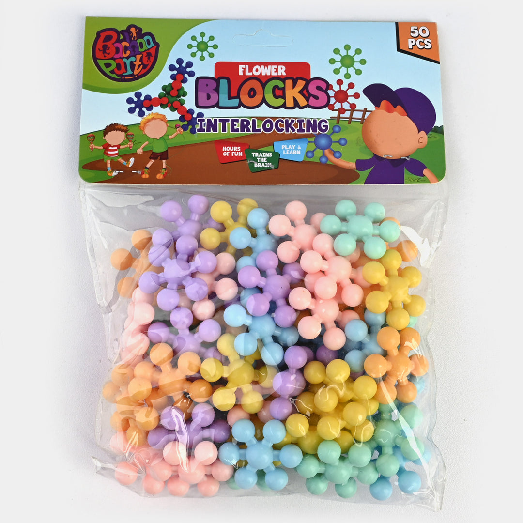 Plastic Play Puzzle Educational Clip Connect Block Set | 50 Pieces