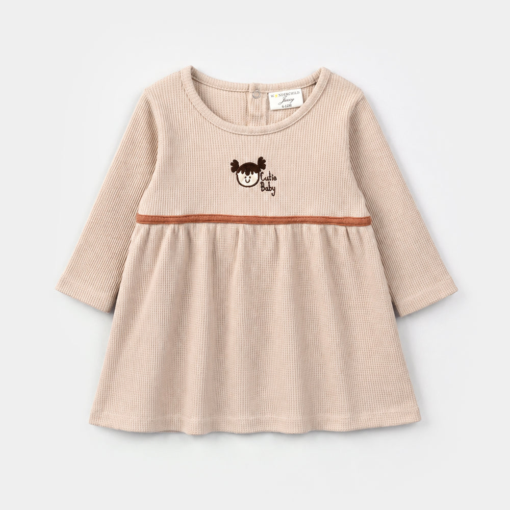 Infant Girls Cotton Interlock Knitted Suit 319 - 081- Beige