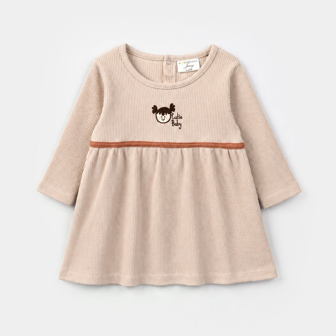 Infant Girls Cotton Interlock Knitted Suit 319 - 081- Beige