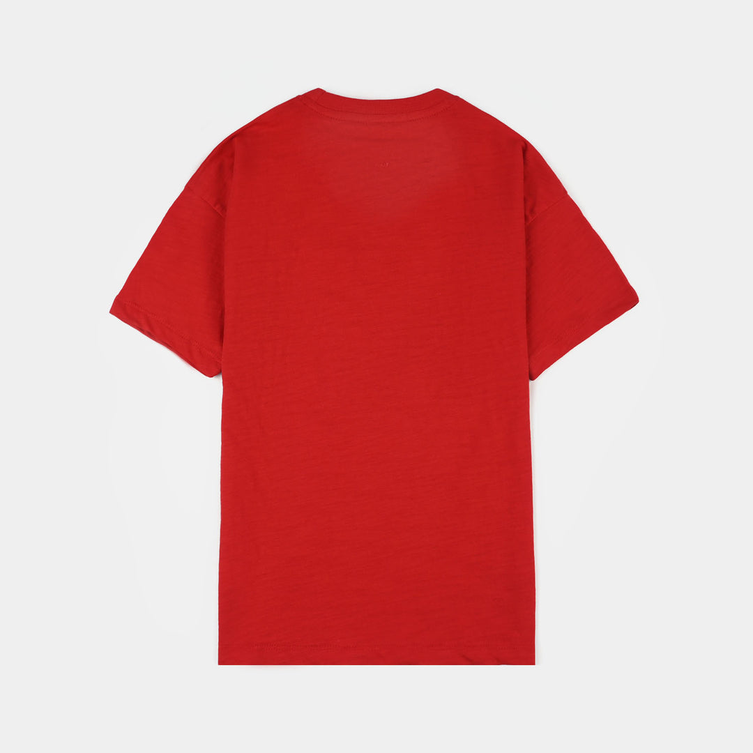 Boys Slub Jersey T-Shirt (Off Road) - Red