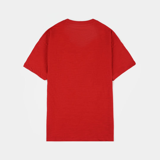Boys Slub Jersey T-Shirt (Off Road) - Red