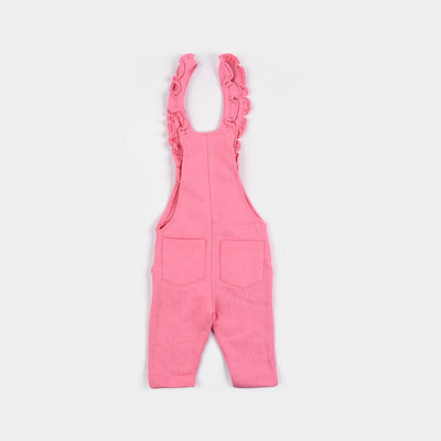 Infant Girls Cotton Terry Dangri-Pink