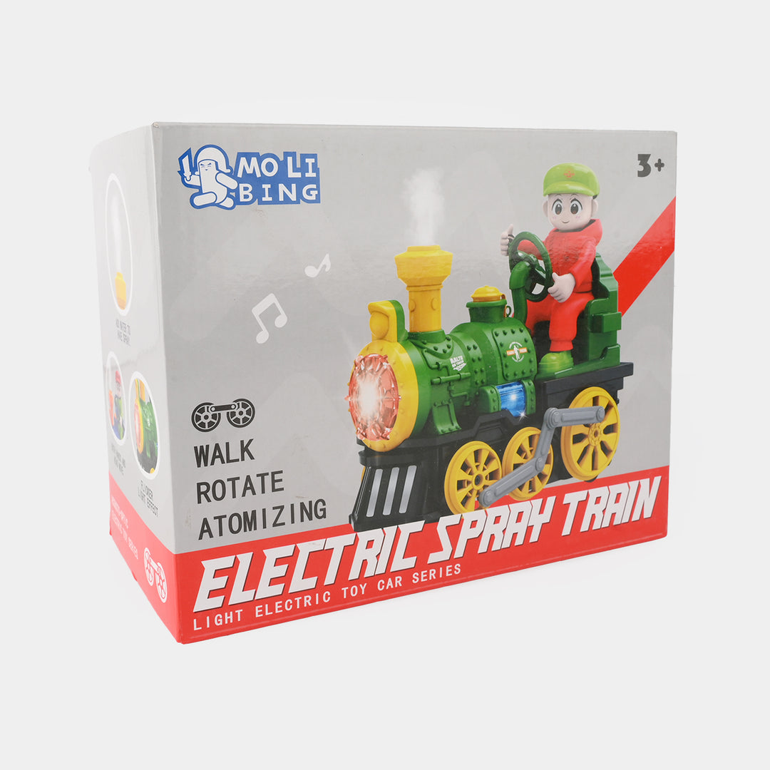 Electric Spray Train | Walking, Rotating & Mist-Spraying Toy Train