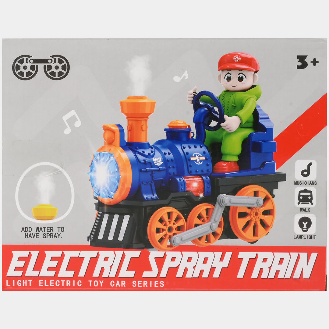 Electric Spray Train | Walking, Rotating & Mist-Spraying Toy Train