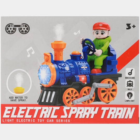 Electric Spray Train | Walking, Rotating & Mist-Spraying Toy Train