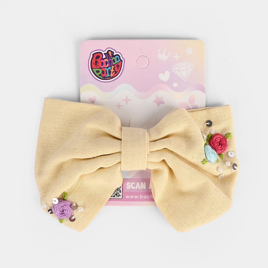 Handmade Embroidered Bow Hair Pin