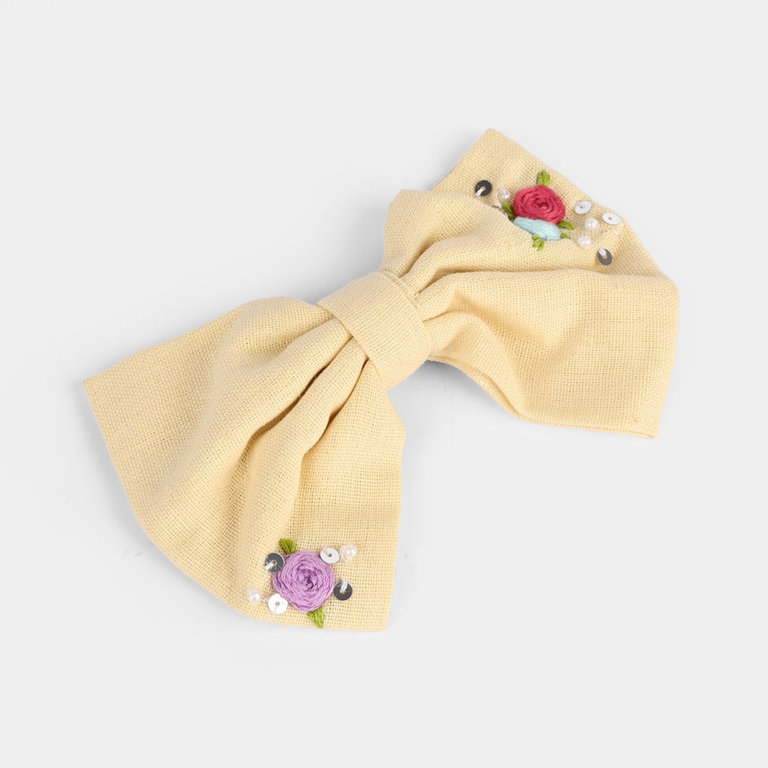 Handmade Embroidered Bow Hair Pin