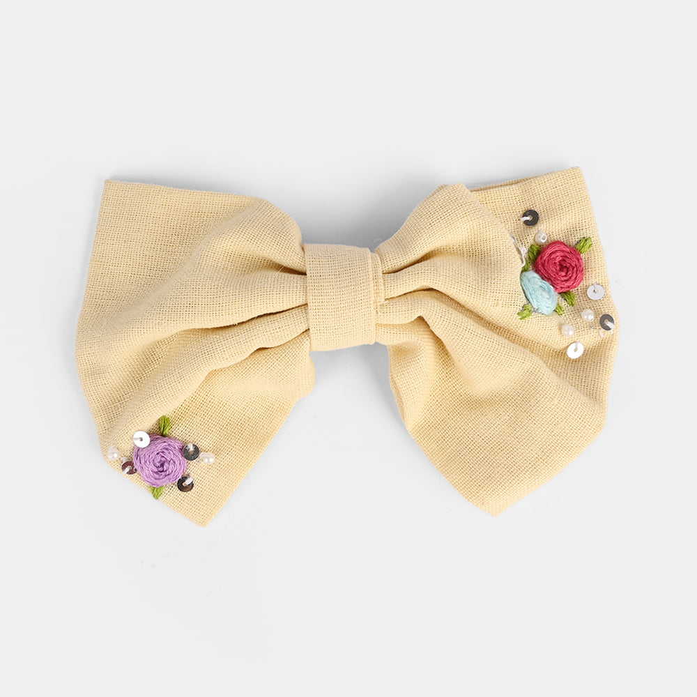 Handmade Embroidered Bow Hair Pin