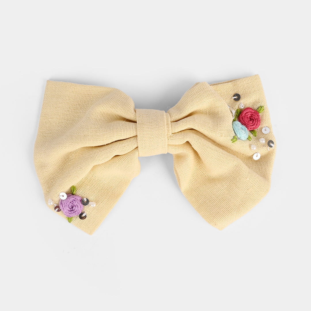 Handmade Embroidered Bow Hair Pin