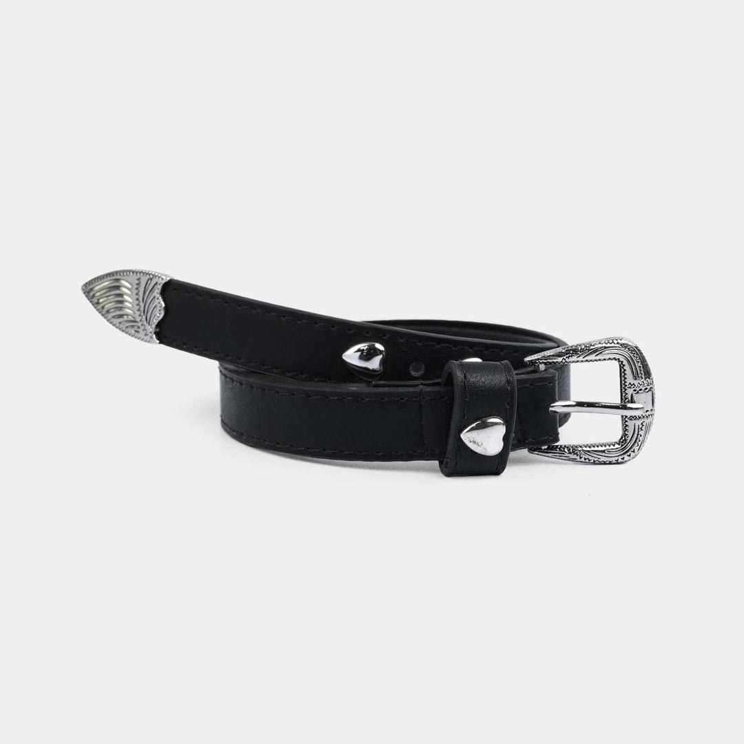 Kids Belt Metalic Heart - BLACK